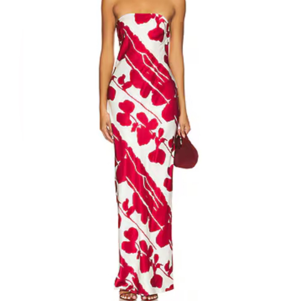 Solene Dress in Red & White Floral Auteur Studio